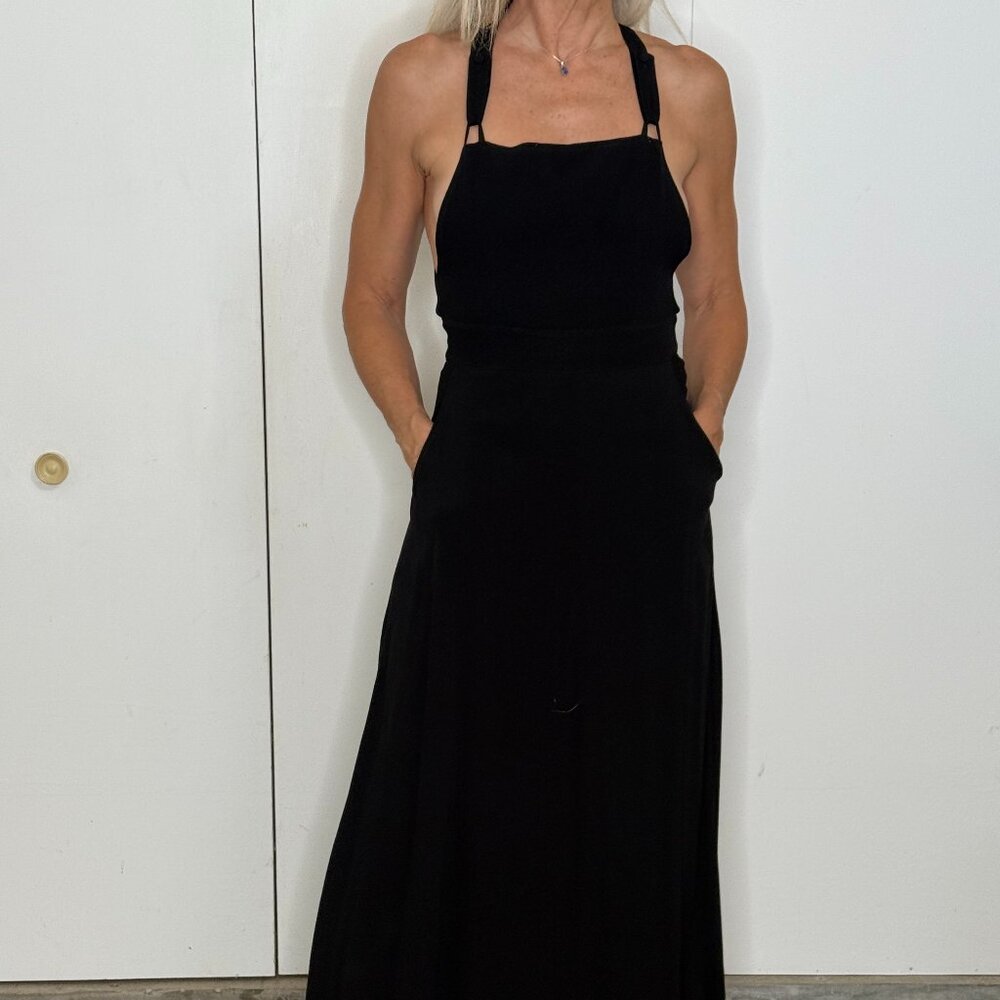 Black Overall-Styled Maxi Dress